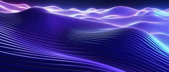 Wall Mural - Neon waves abstract background.