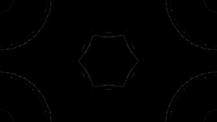 abstract lines colorful light shining round shape in center, black background	