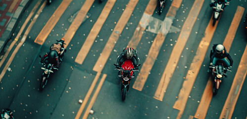 Wall Mural - The Hummingbird Highway: Motorcycles Zipping Through the City