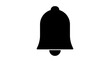 Black Bell Notification Icon, Alarm Bell Fill Icon, Flat Style, Vector Illustration.