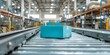 Snapshot of Automated E-commerce Delivery: Boxes on Conveyor Belt in Warehouse. Concept E-commerce Logistics, Warehouse Automation, Conveyor Belt System, Package Sorting, Order Fulfillment