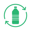 Recycle plastic bottle icon with arrows sign recycling, Reusable ecological preservation concept, Pictogram flat design, Isolated on white background, Vector illustration