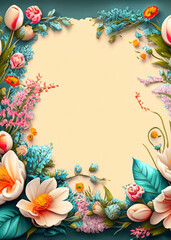 Wall Mural - frame of flowers