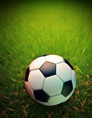 Soccer on grass - background for your poster, design ver 3