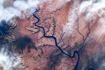 Wall Mural - the colorado river, close to moab, utah, united states. digital enhancement of an image by nasa