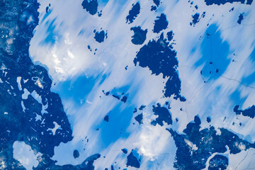 Wall Mural - beautiful winter ice in rural ontario, canada. digital enhancement of an image by nasa