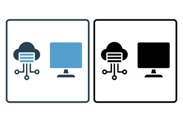 Poster - cloud computing icon. icon related to computer. suitable for web site, app, user interfaces, printable etc. solid icon style. simple vector design editable