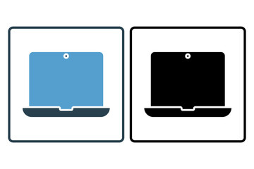 Poster - laptop computer icon. icon related to computer. suitable for web site, app, user interfaces, printable etc. solid icon style. simple vector design editable