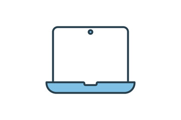 Poster - laptop computer icon. icon related to computer. suitable for web site, app, user interfaces, printable etc. flat line icon style. simple vector design editable