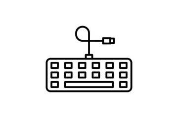 Fototapete - keyboard icon. icon related to computer. suitable for web site, app, user interfaces, printable etc. line icon style. simple vector design editable