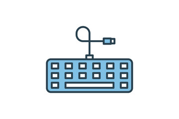 Poster - keyboard icon. icon related to computer. suitable for web site, app, user interfaces, printable etc. flat line icon style. simple vector design editable
