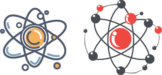 Poster - Atom icon. Science symbol. Chemical element model
