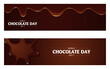 Capture the essence of Chocolate World Day with these two headers. Featuring elegant typography and luscious melted chocolate, perfect for social media, events, and culinary designs