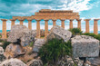 Temple ruins in Selinunte, Archaeological site, ancient greek town in Sicily