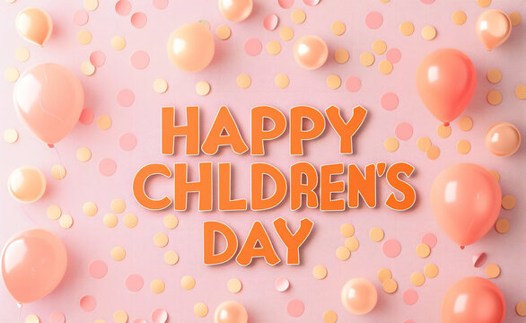 Global Celebration of Children's Day. Illustration Featuring Happy Children Enjoying Fun and Togetherness, Promoting Education and Friendship in a Colourful and Joyful Event