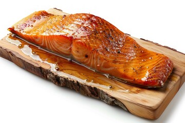 Wall Mural - Canadian cedar-planked salmon with maple glaze