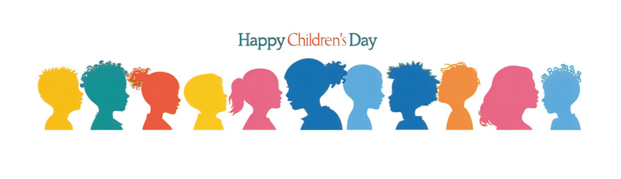 Global Celebration of Children's Day. Illustration Featuring Happy Children Enjoying Fun and Togetherness, Promoting Education and Friendship in a Colourful and Joyful Event