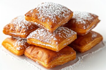 Wall Mural - American New Orleans beignets dusted with powdered sugar