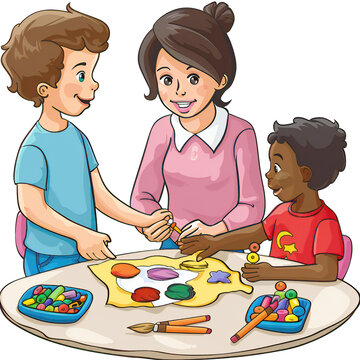 Global Celebration of Children's Day. Illustration Featuring Happy Children Enjoying Fun and Togetherness, Promoting Education and Friendship in a Colourful and Joyful Event