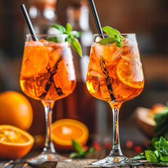 Wall Mural - Aperol Spritz cocktail