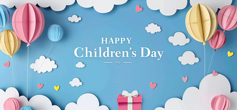 Global Celebration of Children's Day. Illustration Featuring Happy Children Enjoying Fun and Togetherness, Promoting Education and Friendship in a Colourful and Joyful Event