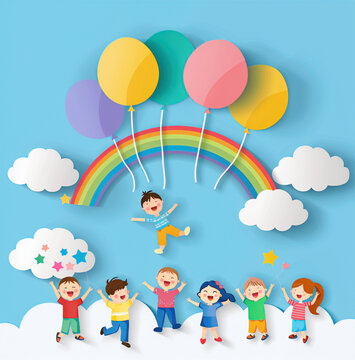 Global Celebration of Children's Day. Illustration Featuring Happy Children Enjoying Fun and Togetherness, Promoting Education and Friendship in a Colourful and Joyful Event