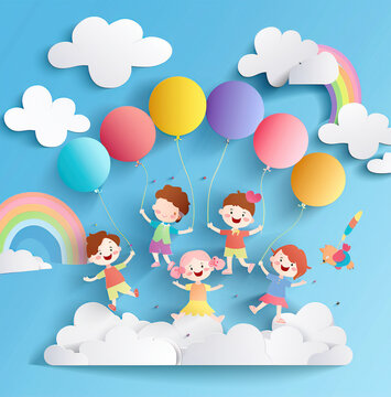Global Celebration of Children's Day. Illustration Featuring Happy Children Enjoying Fun and Togetherness, Promoting Education and Friendship in a Colourful and Joyful Event