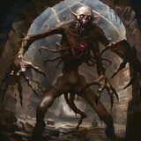 a horrible creature in the dungeon of a castle