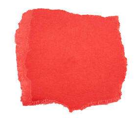 Poster - Red Torn paper in a square shape, ripped orange paper sheet, realistic paper scrap with torn edges, isolated on a transparent background, grunge textured graphic element