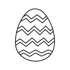 Wall Mural - Cute decorated Easter egg isolated on white background. Vector hand-drawn illustration in doodle style. Perfect for holiday designs, cards, logo, decorations.