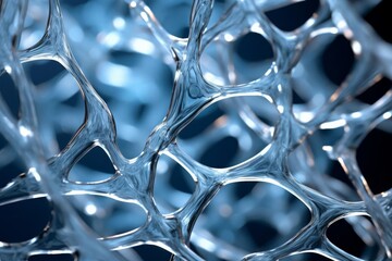 Poster - Microscopic view of glass fibers in the process of breaking, showcasing the tension lines