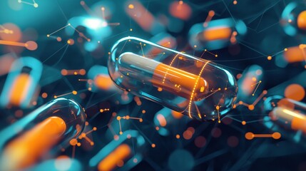 Wall Mural - science lab test tubes and capsule for experiment ultra hd new technology
