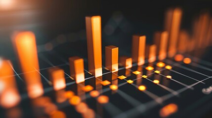 Leinwandbilder - A bar graph illustrating financial growth, with ascending bars symbolizing increasing profits and success in business.