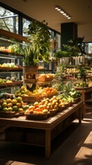 Wall Mural - Fresh and organic fruits and vegetables in a grocery store