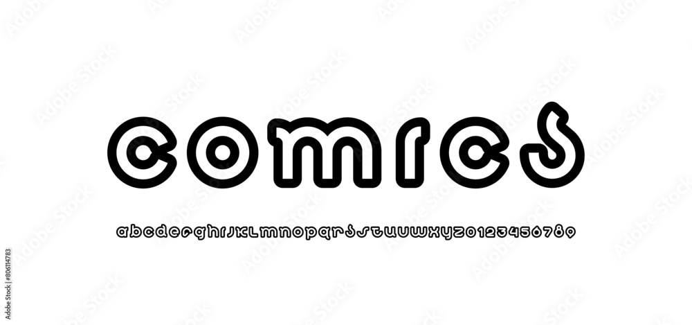Design font, rounded modern alphabet, trendy letters from A to Z and ...