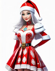 Wall Mural - girl in santa claus clothes