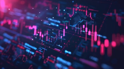 Aufkleber - A computer screen displaying candlestick charts and technical indicators, illustrating tools used for stock market analysis.