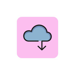 Poster - icon of cloud storage. uploading, information, connection. technology concept. can be used for topic