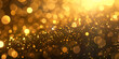 Beautiful gold lights shimmering mesmerizing black background Blurred Illumination