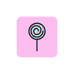 Canvas Print - Lollipop line icon. Caramel, sweet, stick. Food concept. Can be used for topics like diet, dessert, sugar.