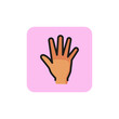 Open hand line icon. Palm, arm, help. Gesturing concept. Can be used for topics like assistance, charity, deaf language.