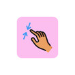 Pinch line icon. Arrows, hand, zoom. Gesturing concept. Can be used for topics like mobile app, digital touch screen, guidance