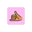 Shaka gesture line icon. Surfer, thumb up, little finger. Gesturing concept. Can be used for topics like deaf language, surfing, communication.