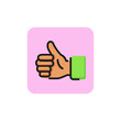 Thumb up line icon. Like, approval, hand. Gesture concept. Can be used for topics like social network, mobile app, website.