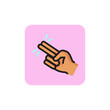 Two fingers tapping screen line icon. Touchpad, screen, hand. Gesturing concept. Can be used for topics like mobile app, digital screen, guidance