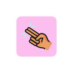 Poster - Two fingers tapping screen line icon. Touchpad, screen, hand. Gesturing concept. Can be used for topics like mobile app, digital screen, guidance
