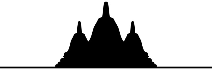 Vector silhouette illustration of temple stupa for Vesak day