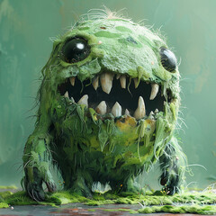 3d rendered photo of cartoonish monster made with generative AI