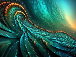 Wall Mural - abstract fractal background with spiral