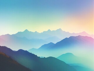 Wall Mural - sunrise in mountains